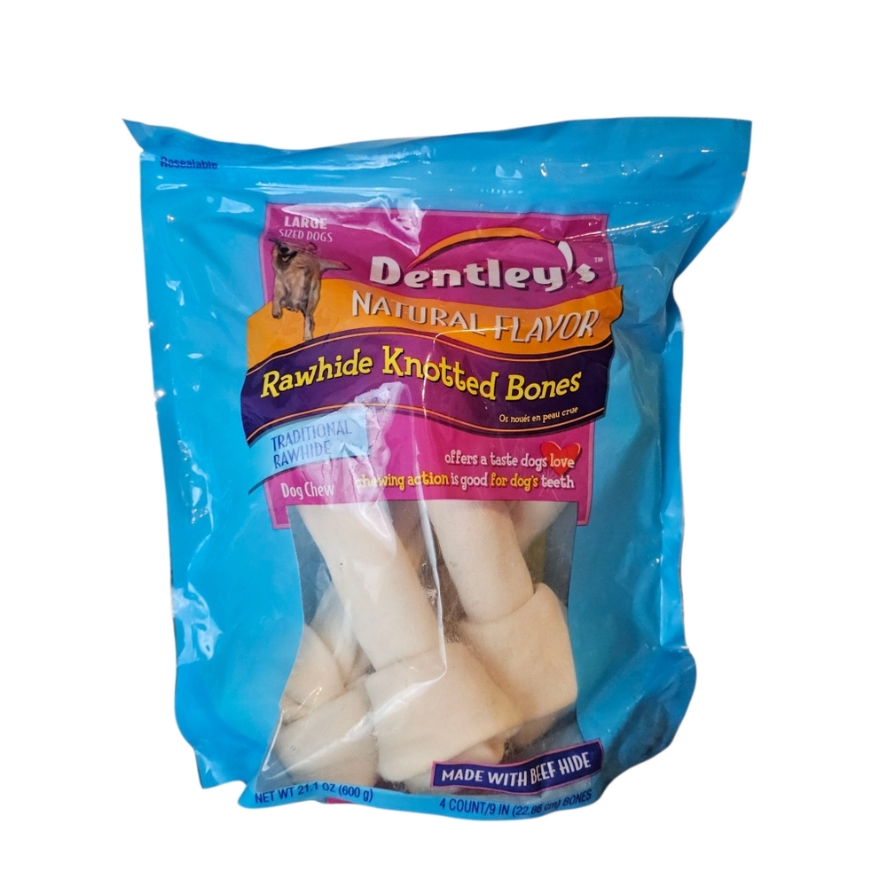 Dentleys Rawhide Knotted Bone Pack Of 4